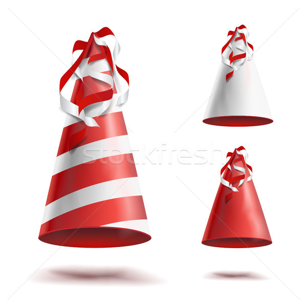 Colorful Party Hat Vector. Twisted Ribbons. Colorful Surprise Costume Isolated Illustration Stock photo © pikepicture