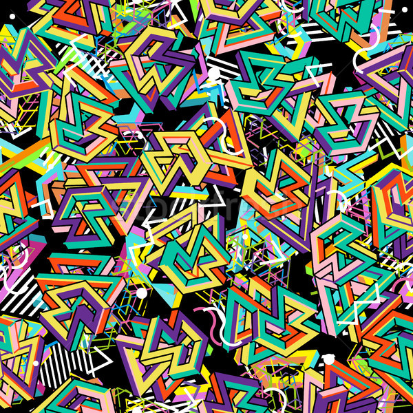 Vector Pattern 80s. Geometric Seamless Abstract Background. Retro Memphis Style 1980s. Stock photo © pikepicture