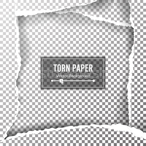 Torn Paper Blank Vector. Ripped Edges With Space For Text. Torn Page Banner For Web And Print. Sale  Stock photo © pikepicture