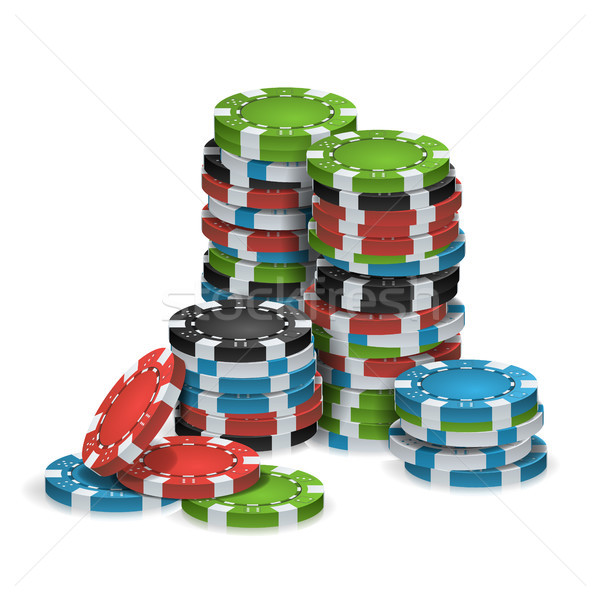 Casino Chips Stacks Isolated Vector. Realistic. White, Red, Black, Blue, Green Casino Chips Illustra Stock photo © pikepicture