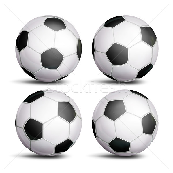 Realistic Football Ball Set Vector. Classic Round Soccer Ball. Different Views. Sport Game Symbol. I Stock photo © pikepicture