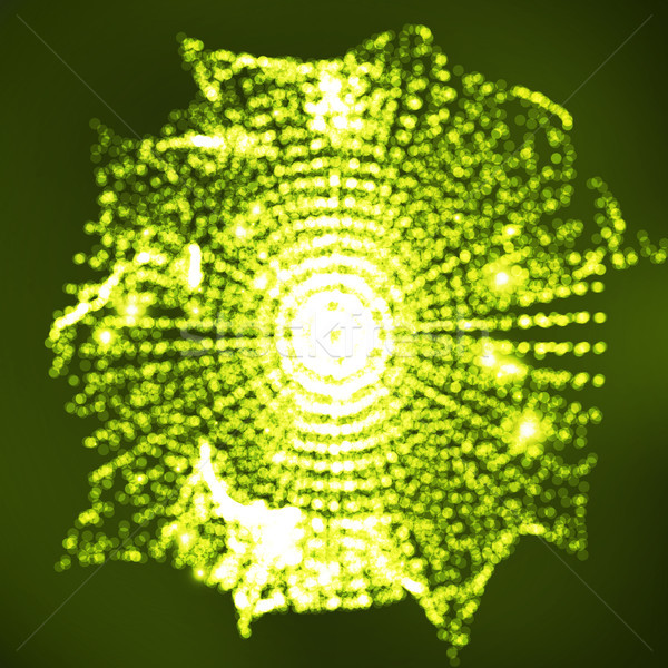 Futuristic Technology Style. Flying Point Debrises. Blured Molecular Particles Glowing Dots Connecti Stock photo © pikepicture