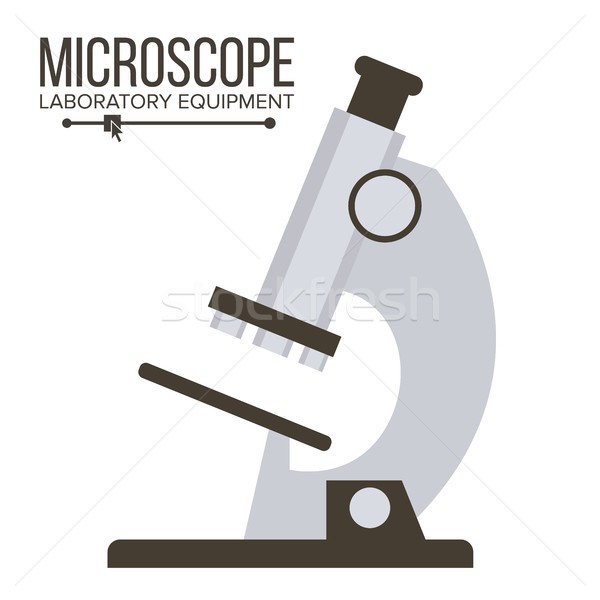 Microscope Isolated Vector. Biology School Laboratory Equipment. Science Education Symbol. Flat Illu Stock photo © pikepicture