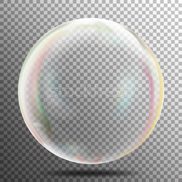 прозрачный мыльный пузырь вектора реалистичный воздуха пузыря Сток-фото © pikepicture