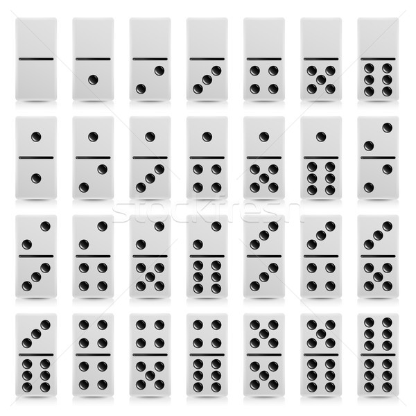 Domino set vettore realistico illustrazione bianco Foto d'archivio © pikepicture