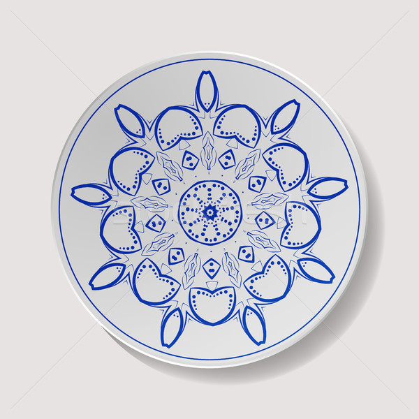 Realistic Plate Vector. Closeup Porcelain Tableware Isolated. Ceramic Kitchen Dish Top View. Cooking Stock photo © pikepicture