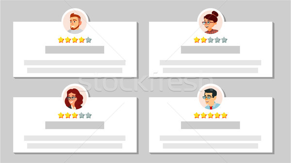 Customer Feedback Vector. Reviews Golden Stars Rate. User Photo. Notification Messages. Business Qua Stock photo © pikepicture