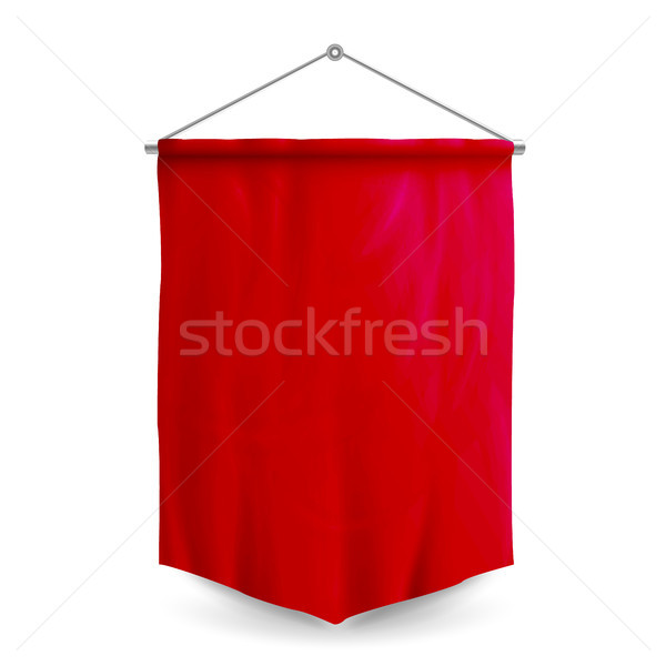 Red Pennant Template Vector. Empty 3D Pennant Blank. Realistic Illustration Stock photo © pikepicture