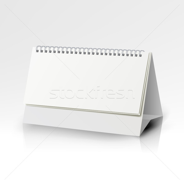White Blank Paper Desk Spiral Calendar. Spiral Calendar Vector Template. Vertical Table Calendar Wit Stock photo © pikepicture