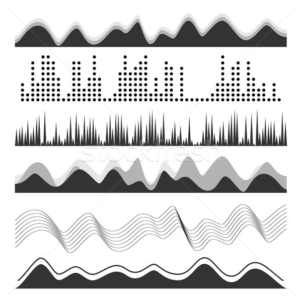 Music Sound Waves Pulse Abstract Vector. Digital Frequency Track Equalizer Illustration Stock photo © pikepicture