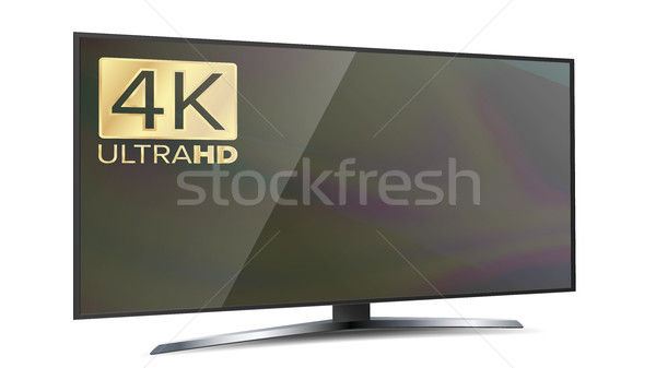 4K Screen Resolution Smart TV. Ultra HD Monitor Isolated On White Illustration Stock photo © pikepicture