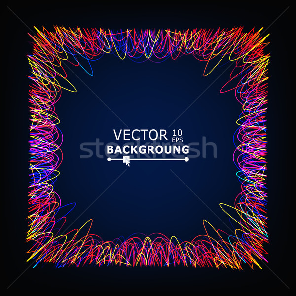 Stock photo: Moving Colorful Lines. Glowing Abstract Vector Background. Composition With Place For Text