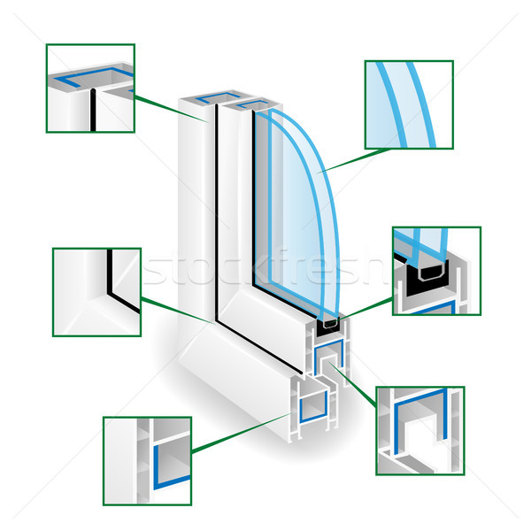 Plastic Window Frame Profile. Infographic Templeate. Vector Illustration Stock photo © pikepicture
