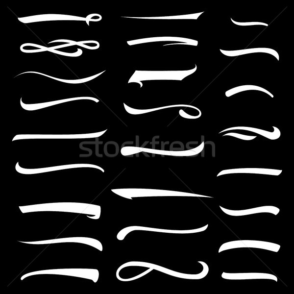 Stroke. Hand Drawn Highlighter. Stroke Set. Ink Handmade Elements For Your Design. Handwritten Lette Stock photo © pikepicture