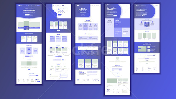 Website Page Vector. Business Website. Web Page. Landing Design Template. Processes And Office Situa Stock photo © pikepicture