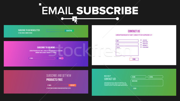 Email Contact, Subscribe Form Vector. Text Box And Button. Submit Form. Illustration Stock photo © pikepicture