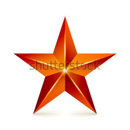 Achievement Vector Star. Yellow Sign. Golden Decoration Symbol. 3d Shine Icon Isolated On White Back Stock photo © pikepicture
