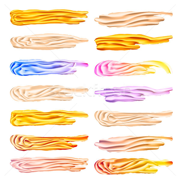 Colorful Paint Brush Stroke Set Vector. Acrylic Paint Texture. Vector Illustration. Artistic Metalli Stock photo © pikepicture