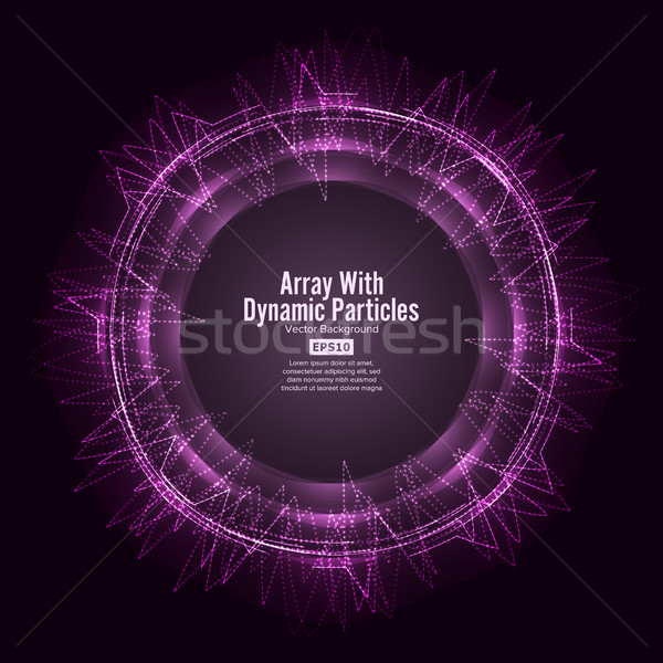Array Vector With Splash Emitted Particles. Round Dots  And Lines. Visualization Abstract Background Stock photo © pikepicture