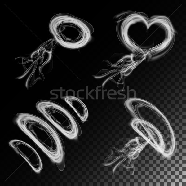 Realistic Cigarette Smoke Waves Vector. Smoke Or Steam Texture, Created With Gradient Mesh. Smoke Is Stock photo © pikepicture
