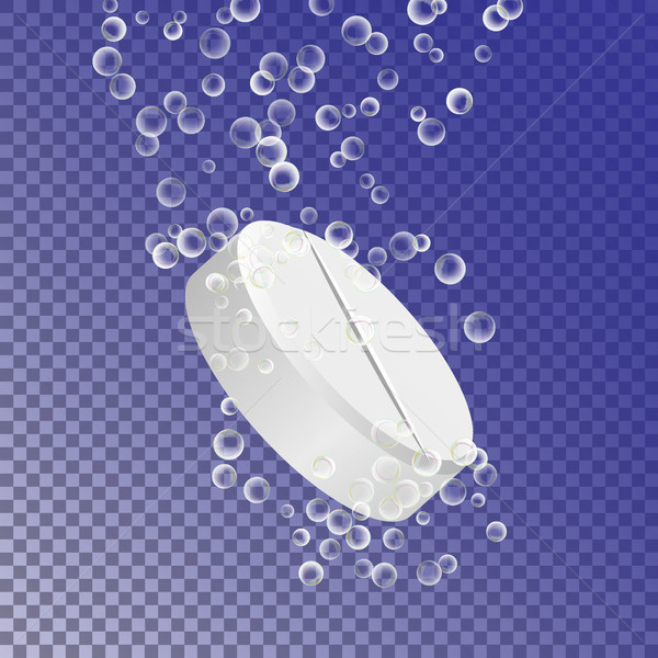 Soluble Drug Isolated On Transparent Background. Vector Illustration. Vitamin In Water Effervescent. Stock photo © pikepicture