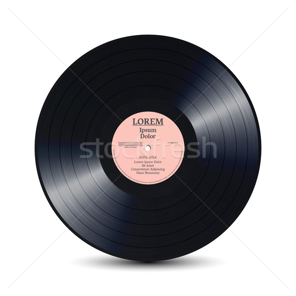 Vinyl Disc Mock Up Vector. Realistic Blank Isolated On White. Plate For DJ Scratch. Vector Illustrat Stock photo © pikepicture