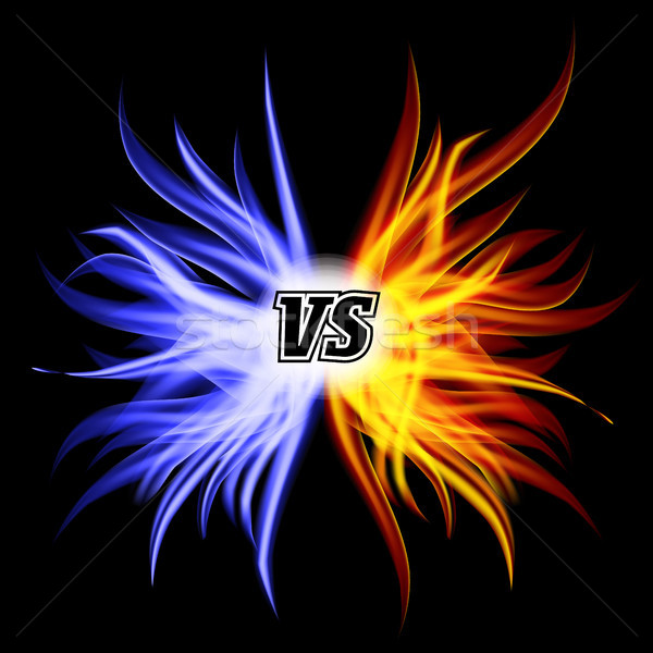Versus Vector. VS Letters. Flame Fight Background Design. Competition Concept. Fight Symbol Stock photo © pikepicture