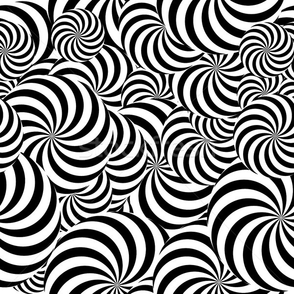 Stock photo: Abstract Striped Seamless Pattern Background. Spiral Vortex Phenomenon. Black And White Hypnosis, Ra