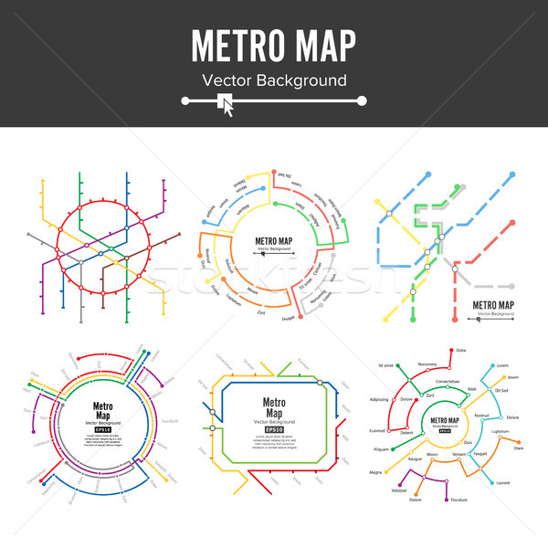 Metroul hartă vector plan statie subteran Imagine de stoc © pikepicture