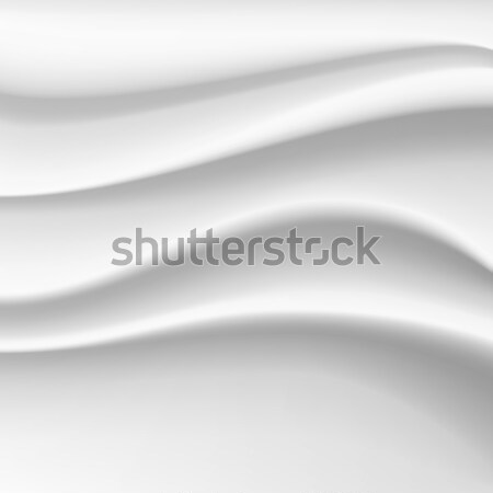 Stock photo: Wavy Silk Abstract Background Vector. White Satin Silky Cloth Fabric Textile Drape With Crease Wavy 