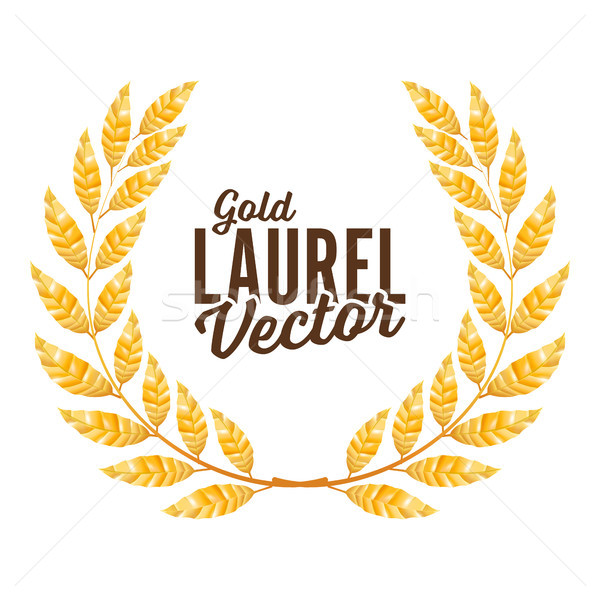 Gold Laurel Vector. Shine Wreath Award Design Stock photo © pikepicture