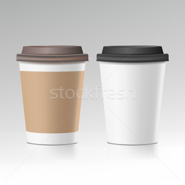 Coffee Cup Vector. Take Away Cafe Coffee Cup Mockup. Isolated Illustration Stock photo © pikepicture