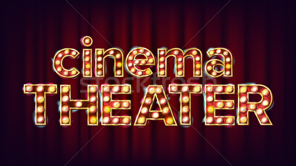 Cinema Theater Banner Vector. Cinema Glowing Lamps. For Concert, Party Design. Modern Illustration Stock photo © pikepicture