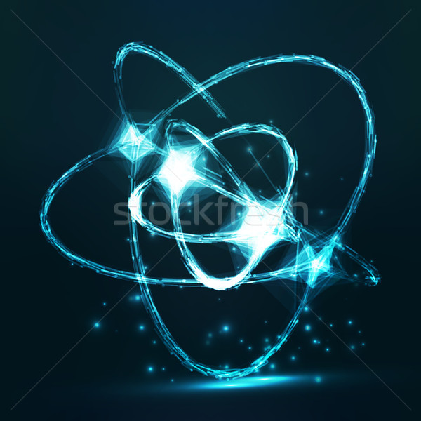 Abstract Space Background. Chaotically Connected Points And Polygons Flying In Space. Flying Debris. Stock photo © pikepicture