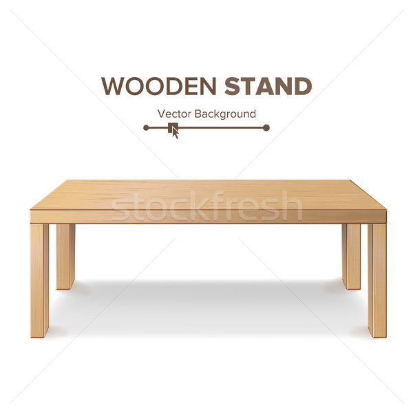 Houten stand tabel vector 3D sjabloon Stockfoto © pikepicture