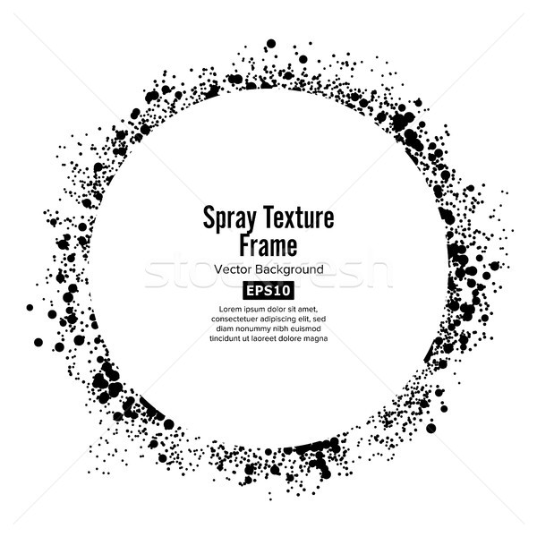 Spray Texture Frame Vector. Circle Isolated On White Background Stock photo © pikepicture