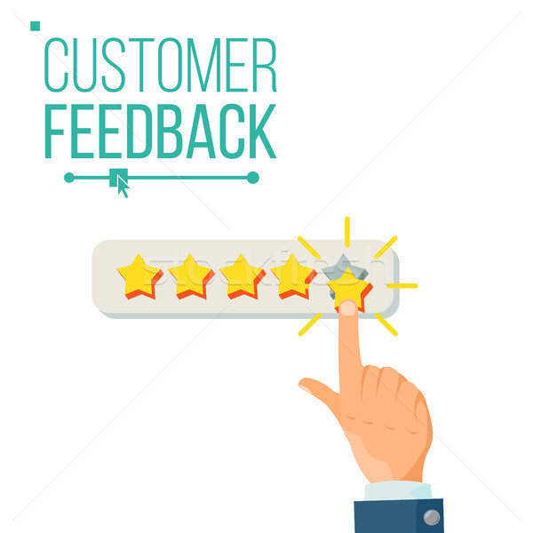 Customer Giving Rating Vector. Five Star Rating. Review Concept. Isolated Flat Illustration Stock photo © pikepicture