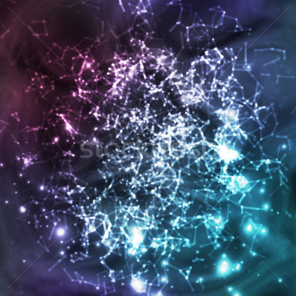 Cosmic Constellations Abstract Background Vector. Deep Space. Illustration Of Cosmic Nebula With Sta Stock photo © pikepicture