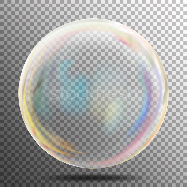 прозрачный мыльный пузырь вектора реалистичный воздуха пузыря Сток-фото © pikepicture