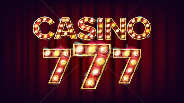 Casino Banner Vektor Jahrgang Stil beleuchtet Stock foto © pikepicture