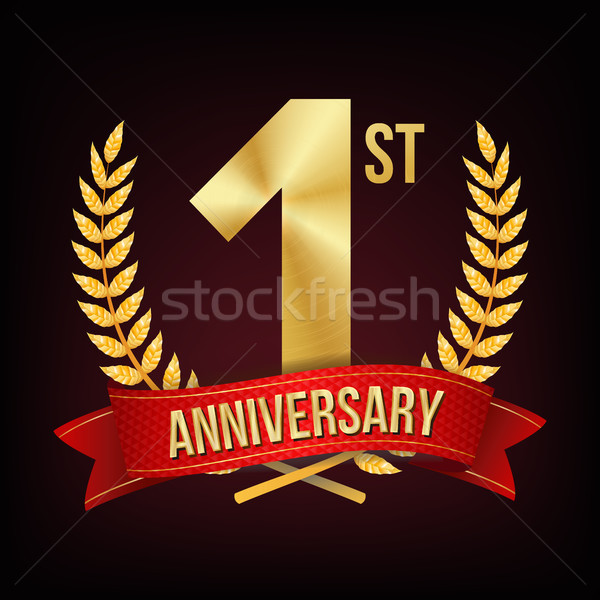 Année anniversaire vecteur une première célébration [[stock_photo]] © pikepicture