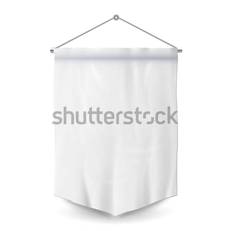 White Pennant Template Vector. Empty 3D Pennant Banner Blank. Classic Form. Stock photo © pikepicture