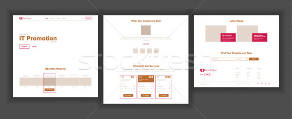 Website Page Vector. Business Agency. Web Page. Landing Design Template. Network Connection. Busines Stock photo © pikepicture
