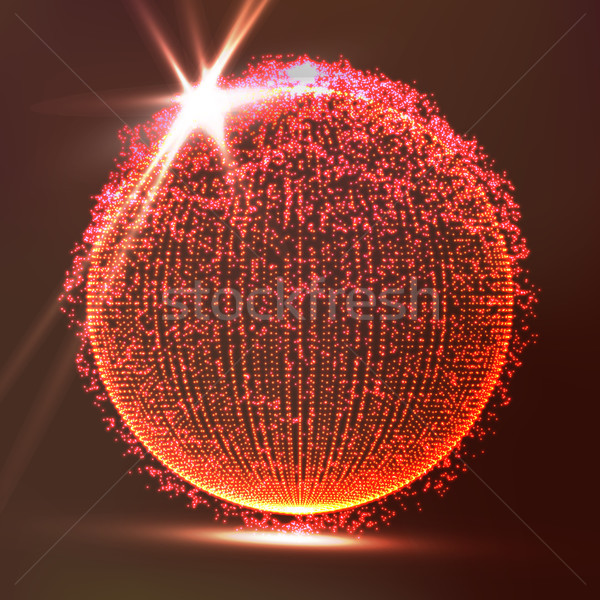 Dots Array And Lines. Vector Illustration. Big Data Visualization Abstract Vector Background. Stock photo © pikepicture