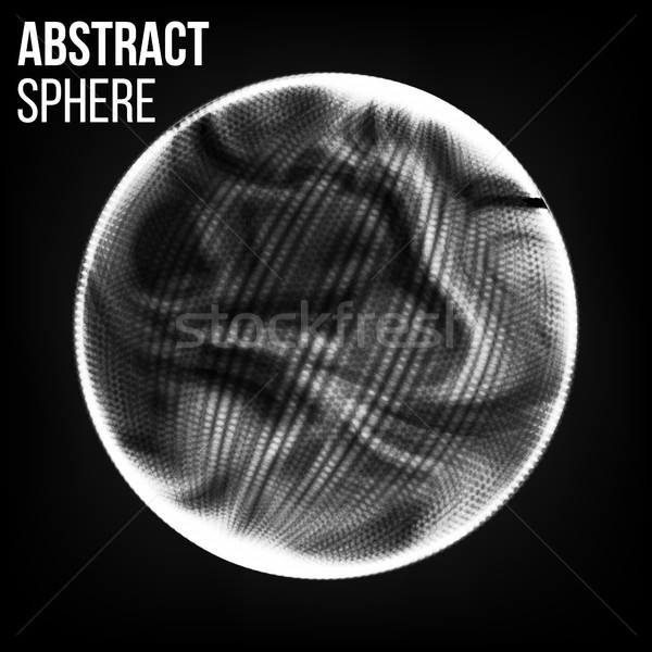 Big Data Sphere. Vector Cyber Sphere Structure Representation. Digital Abstract Background With Glow Stock photo © pikepicture