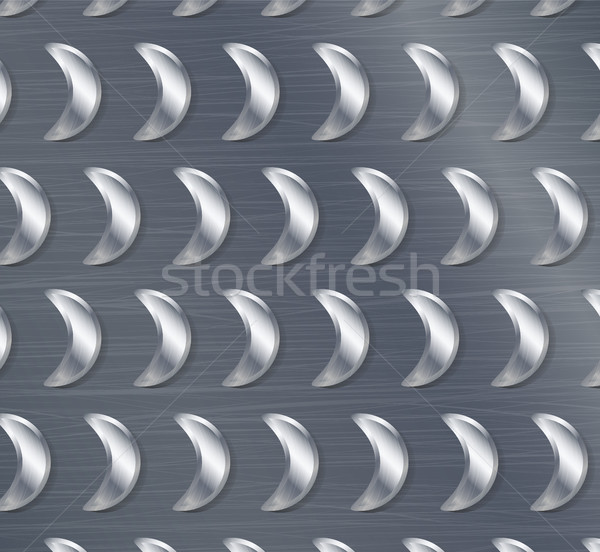 Seamless Diamond Metal Background With Tread Plate. Chrome, Silver, Steel, Aluminum. Vector Realisti Stock photo © pikepicture