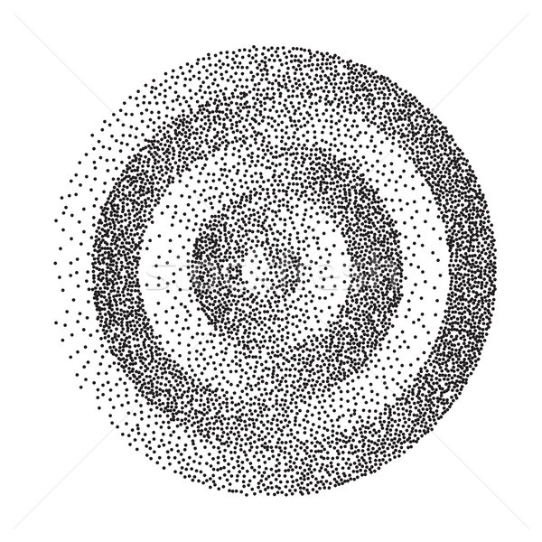 Abstract Geometric Shape Vector. Black Dotted Round Circle. Film Grain, Noise, Grunge Texture. Halft Stock photo © pikepicture
