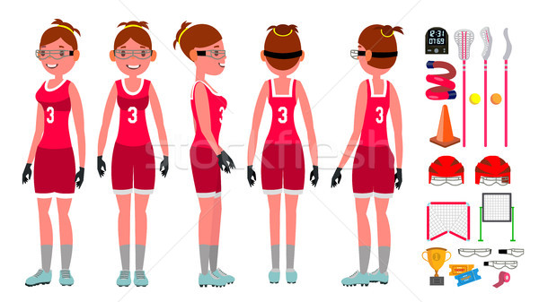 Vrouwen lacrosse vector praktijk agressief speler Stockfoto © pikepicture