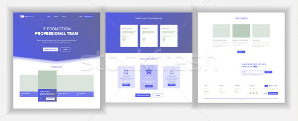 Website Page Vector. Business Website. Web Page. Landing Design Template. Processes And Office Situa Stock photo © pikepicture