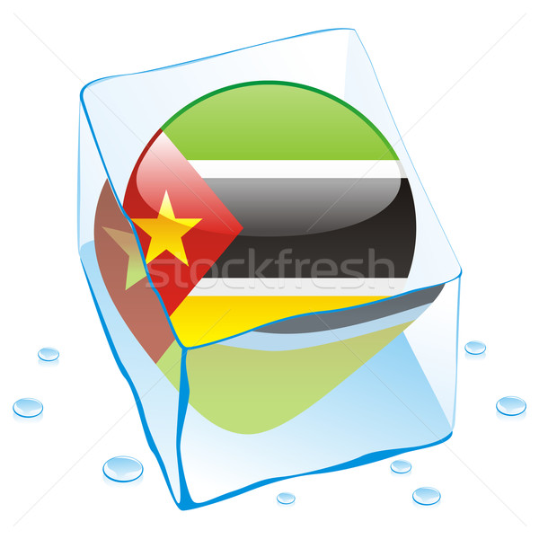 mozambique button flag frozen in ice cube Stock photo © PilgrimArtworks